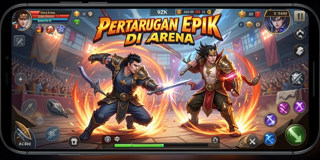 Gameplay seru dengan pertarungan epik di 9ZK.