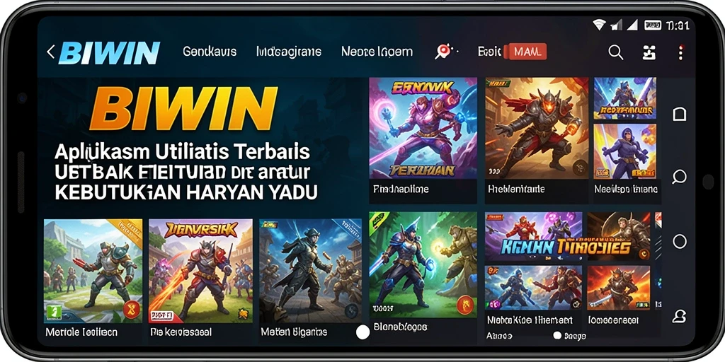 Tampilan antarmuka aplikasi BIWIN untuk pengoptimalan Utility.
