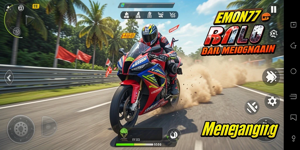 Tampilan seru balapan motor cepat di EMON77.