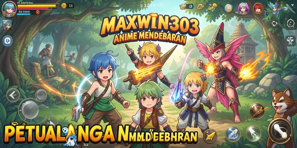 Tampilan gameplay menarik dengan karakter anime yang dinamis.