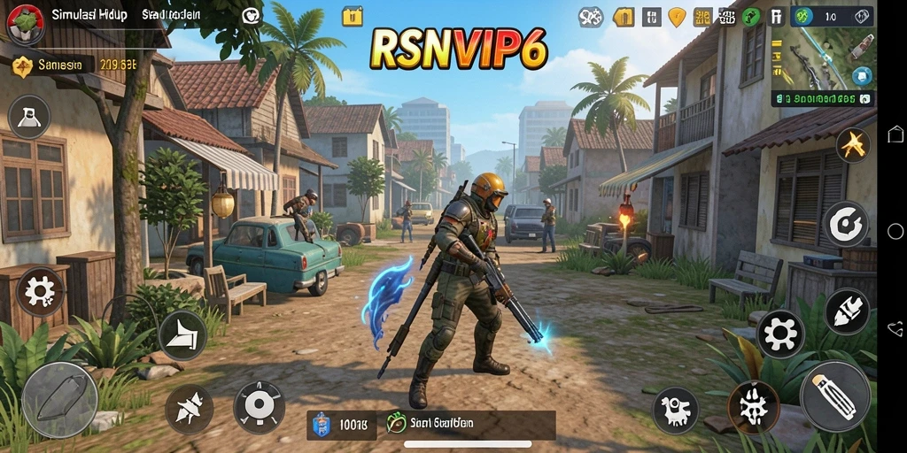 Screenshot gameplay RSNVIP6 yang menggambarkan interaksi karakter.